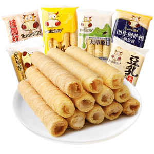图牛咸蛋黄卷心酥整箱牛轧芝士注夹心小蛋卷饼干早餐网红休闲零食