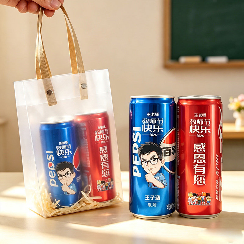 教师节开学中秋节可乐定制易拉罐刻字学生送老师伴手礼实用小礼物