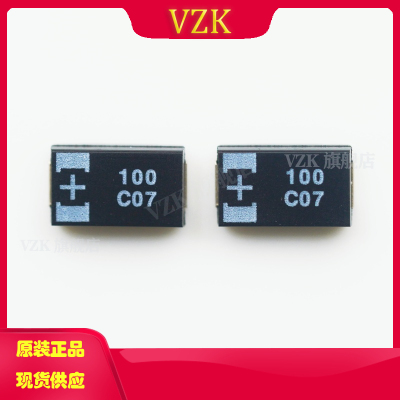 16TQC100MYF丝印100 C07封装SMD电容器 钽 - 聚合物电容器