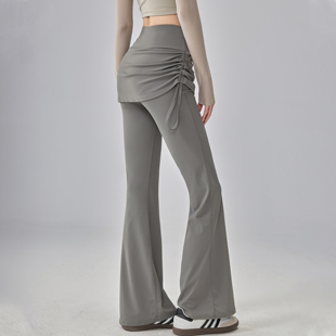 微喇瑜伽裤女假两件屁帘提臀健身长裤2025秋冬普拉提运动训练服新