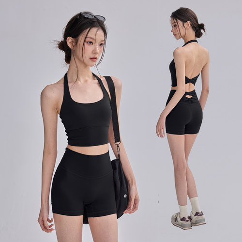 运动内衣女一体式防震瑜伽健身背心遮副乳撸铁普拉提训练美背吊带