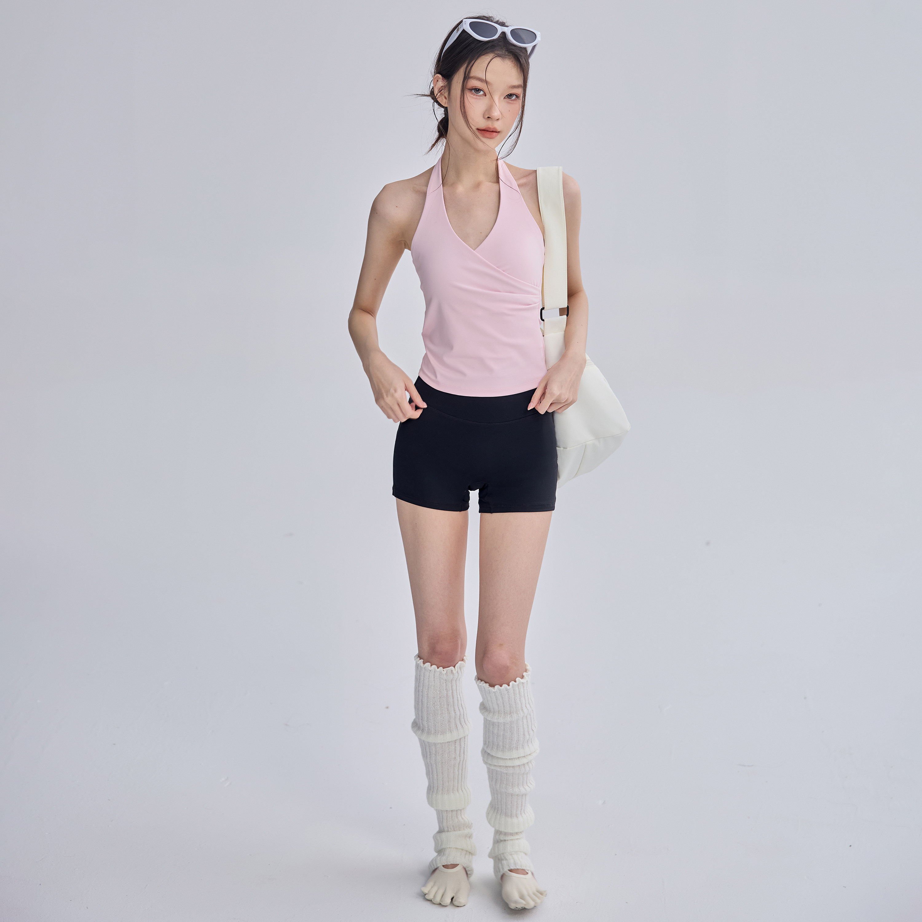 运动内衣女带胸垫瑜伽背心修身显瘦普拉提健身套装挂脖吊带上衣新