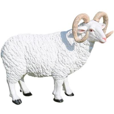 仿真绵羊动物雕塑摆件户外玻璃钢房地产园林景观公花园庭院装饰品