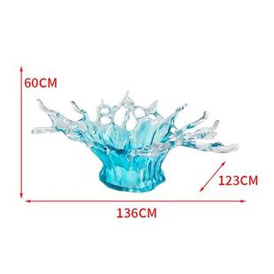 透明树脂落地水花雕塑摆件别墅酒店售楼处样板间水滴吊饰软装 饰品