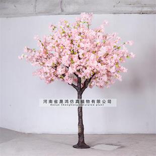 仿真樱花树定制大树假树玻璃钢桃花树玫瑰花树实木定做三角梅树