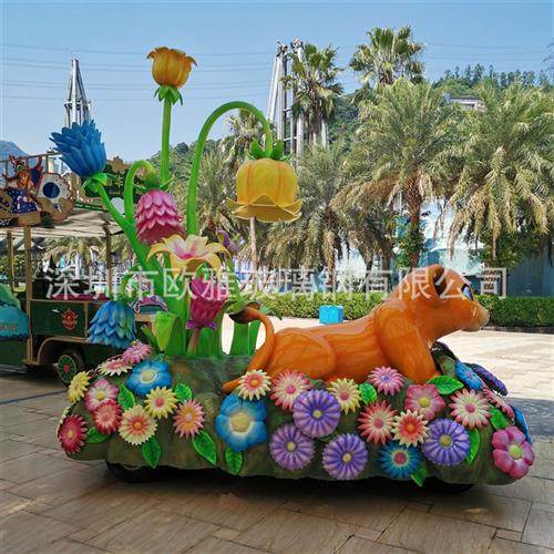 米大型节庆巡游花车玻璃钢雕塑面具异形彩车发光游园餐车美陈