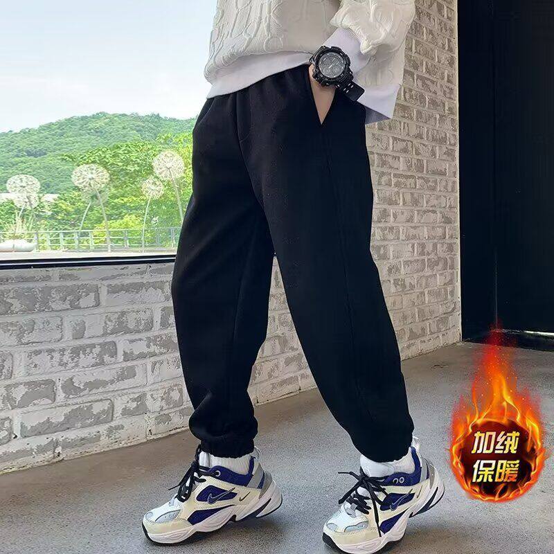 男童卫裤春秋款新款大童休闲裤子儿童秋冬加绒运动裤秋装长裤