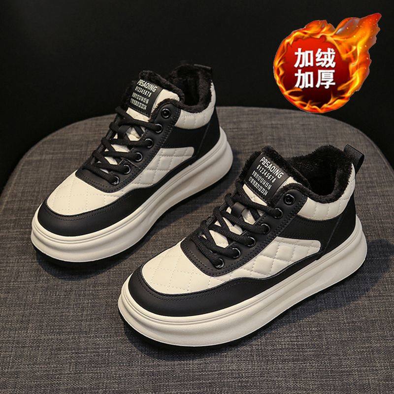冬季女鞋加绒高帮小白鞋女韩版百搭厚底加厚保暖棉鞋运动休闲板鞋,女鞋,高帮鞋,淘宝优惠券,粉丝福利购,淘宝优惠卷