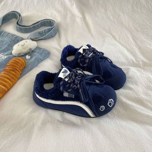 复古德训鞋女2025冬季新款保暖加绒小白鞋子女百搭高颜值休闲板鞋