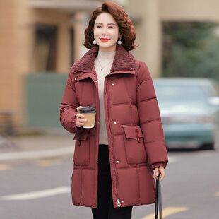 中年妈妈冬季冬天棉服外套中老年人女冬装棉衣洋气保暖棉袄秋冬装