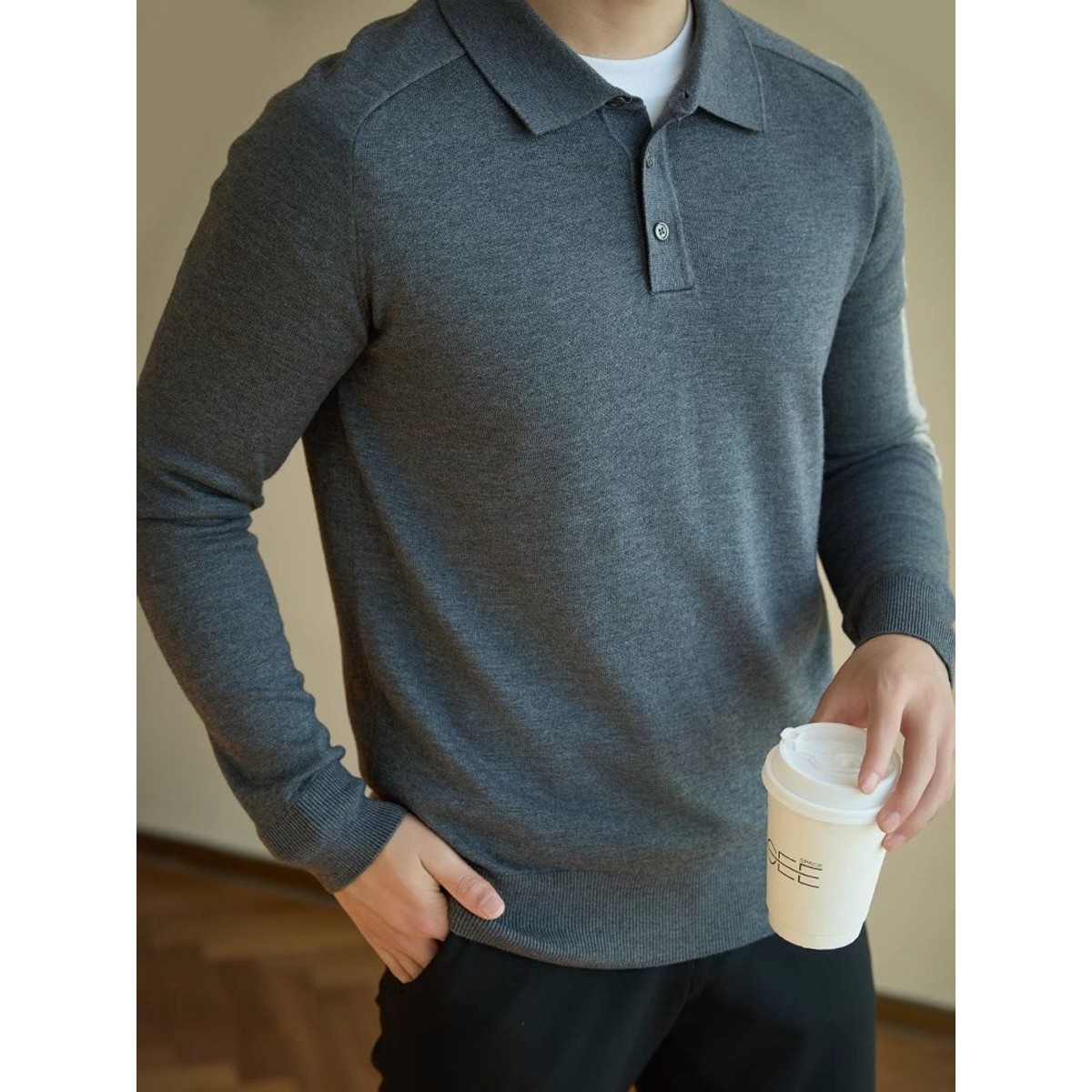 男士长袖针织衫翻领舒适百搭毛衣羊毛衫男简约风商务休闲POLO衫,男装,针织衫/毛衣,淘宝优惠券,粉丝福利购,淘宝优惠卷