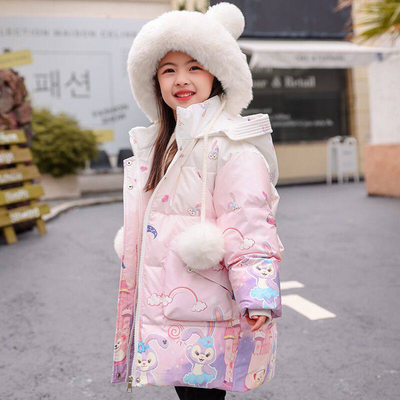 男童女童羽绒服中长款儿童2025年新款韩版加厚洋气男孩保暖中大童