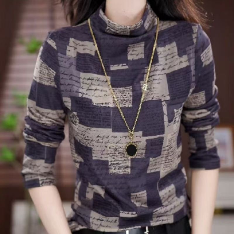 秋冬新款时尚气质双面澳绒打底衫女百搭减龄宽松显瘦保暖上衣