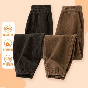 儿童灯芯绒裤男童新款春秋款男孩长裤秋冬裤子中大童帅气潮酷卫裤