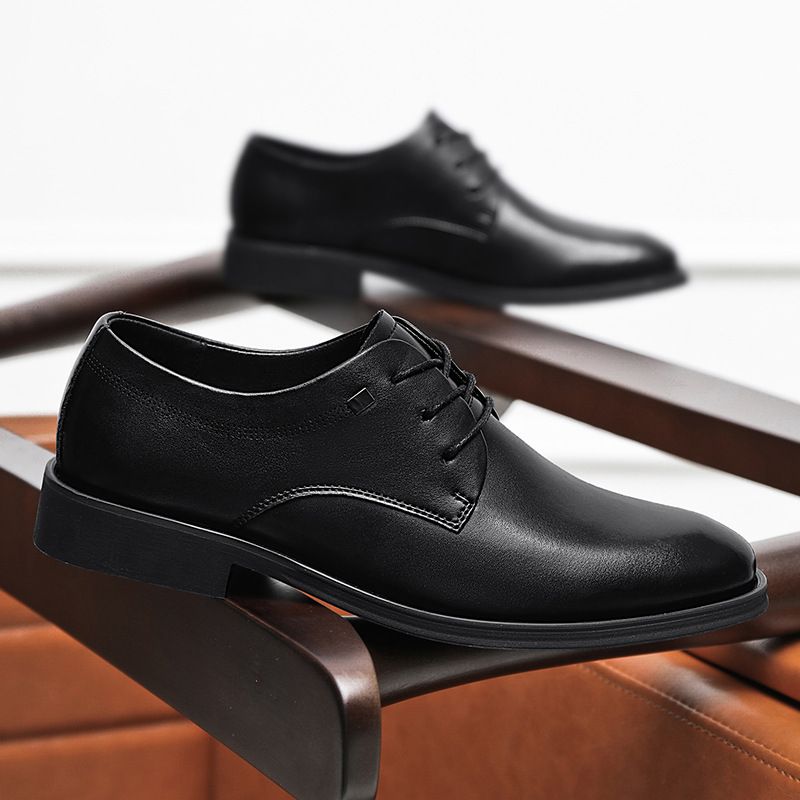 秋季男鞋商务正装皮鞋男英伦风舒适透气休闲新款新郎鞋增高西装鞋