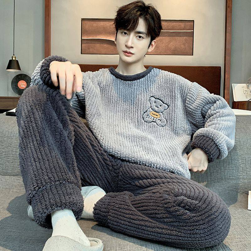 新款珊瑚绒睡衣男冬季加厚男士套装加绒法兰绒秋冬家居服男款,女士内衣/男士内衣/家居服,睡衣/家居服套装,淘宝优惠券,粉丝福利购,淘宝优惠卷