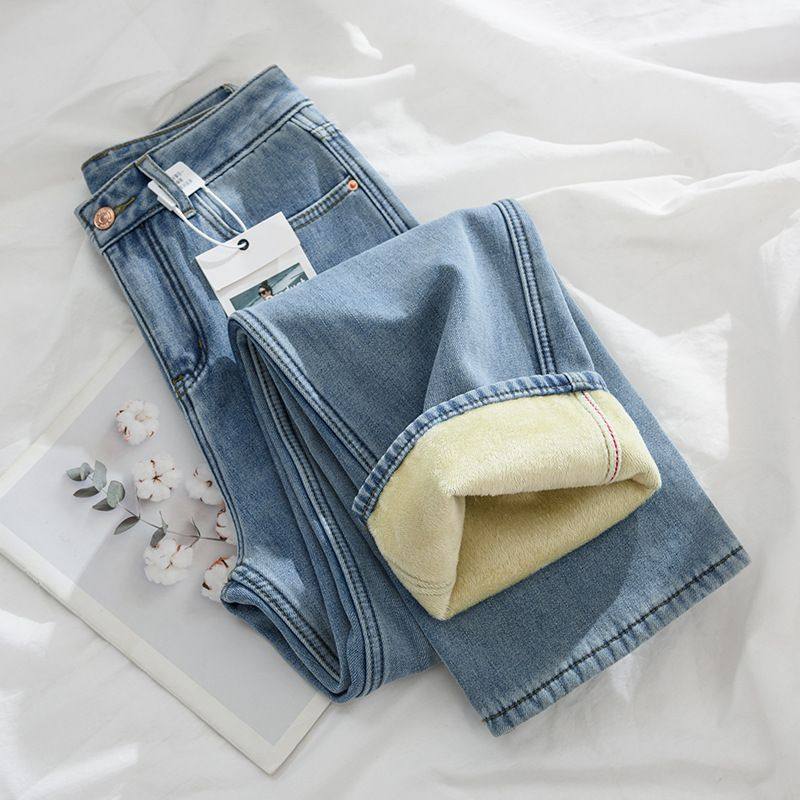 浅蓝色宽松阔腿牛仔裤女秋冬加绒2025新款高腰显瘦垂感直筒拖地裤,女装/女士精品,大码裤装,淘宝优惠券,粉丝福利购,淘宝优惠卷