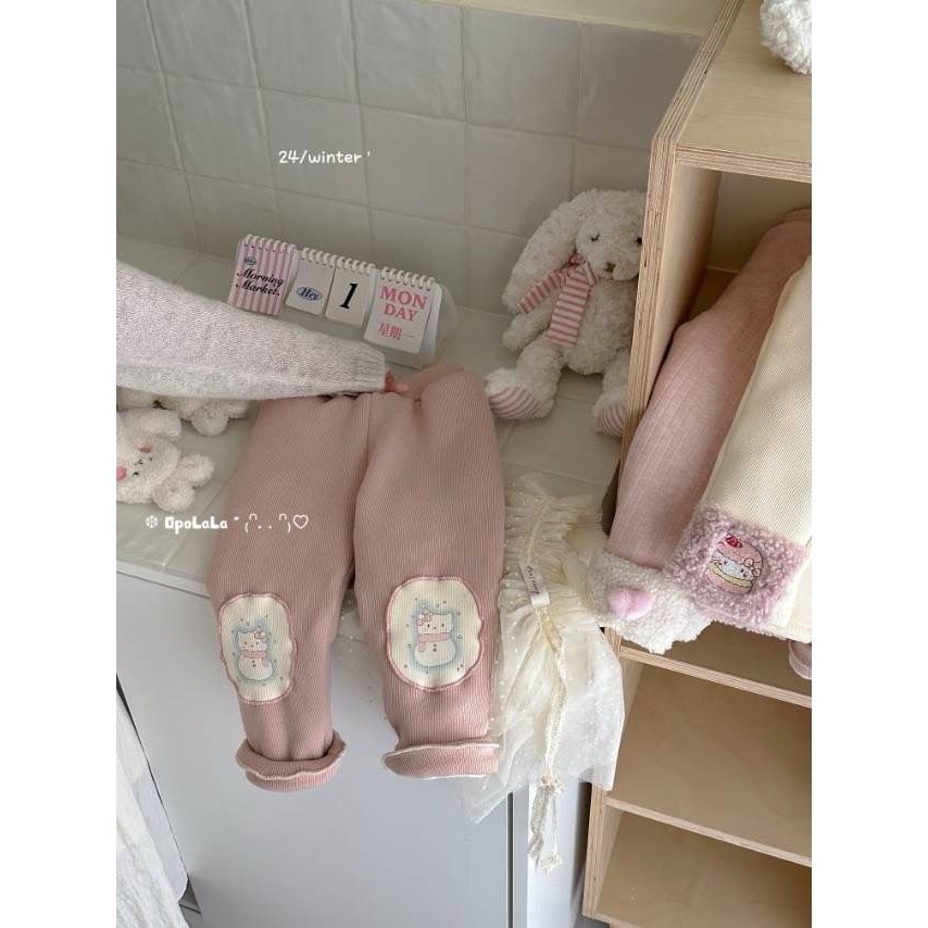 冬季新款女童童装中小童韩版百搭加厚蚕丝打底裤一条过冬69163