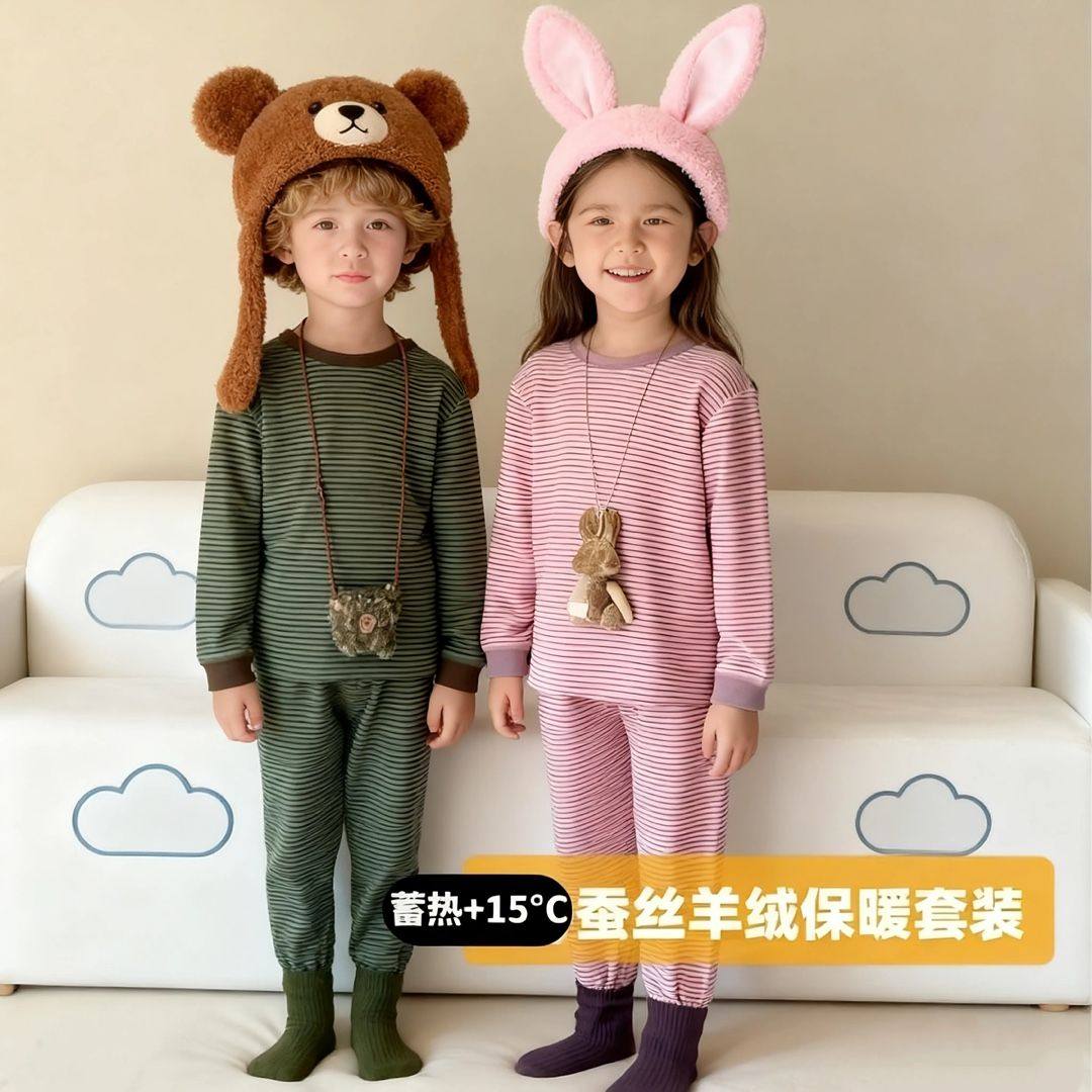 儿童德绒条纹打底套装冬季男孩加绒保暖内衣中大童加厚秋衣秋裤,童装/婴儿装/亲子装,家居服套装,淘宝优惠券,粉丝福利购,淘宝优惠卷