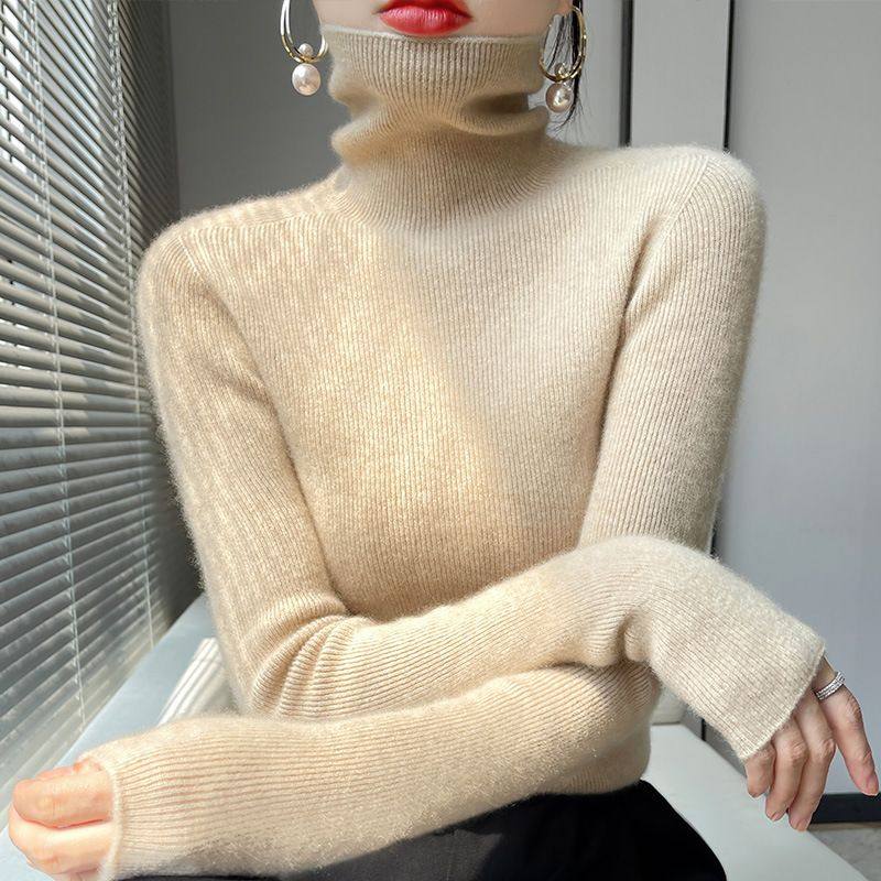 百搭好看堆堆领毛衣女修身高领秋冬新款紧身内搭羊毛针织打底衫,女装/女士精品,羊绒衫,淘宝优惠券,粉丝福利购,淘宝优惠卷