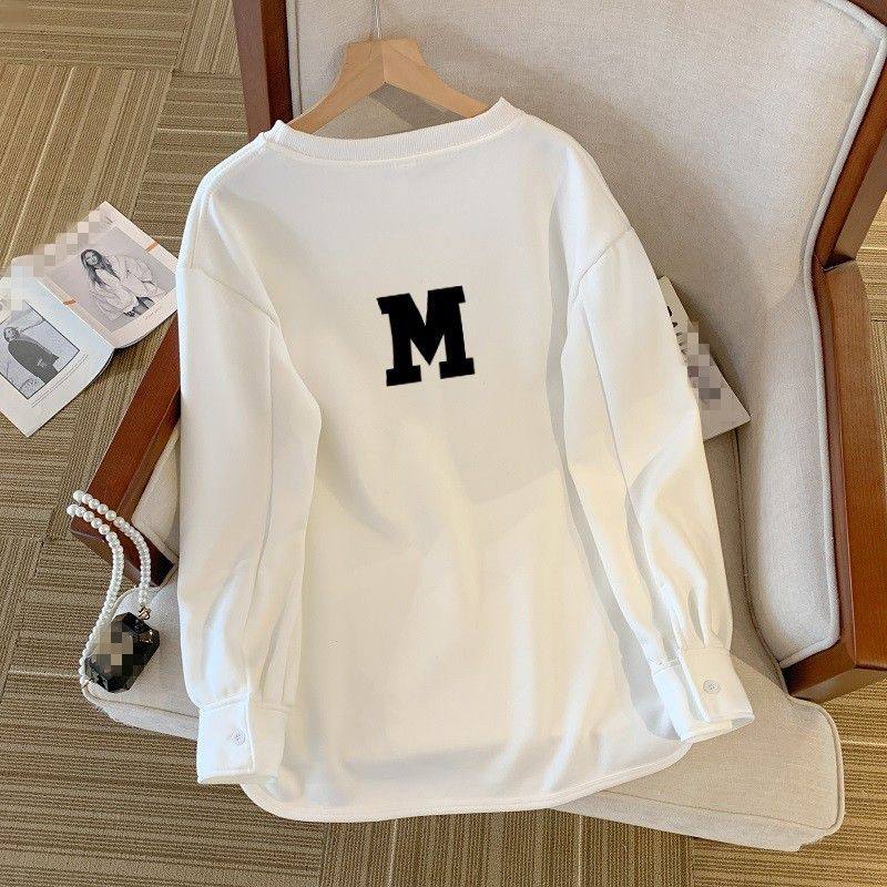 白色打底衫女秋冬季叠穿内搭长袖t恤加绒加厚高级感卫衣2025新款