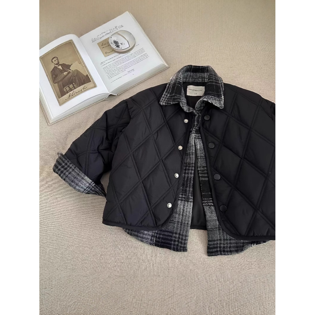 童装假两件上衣儿童羽绒棉服2025男童棉衣外套加厚小童冬季棉袄潮