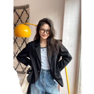 修身 撞色大U领正肩长袖 新款 2025春季 简约上衣 t恤女薄款