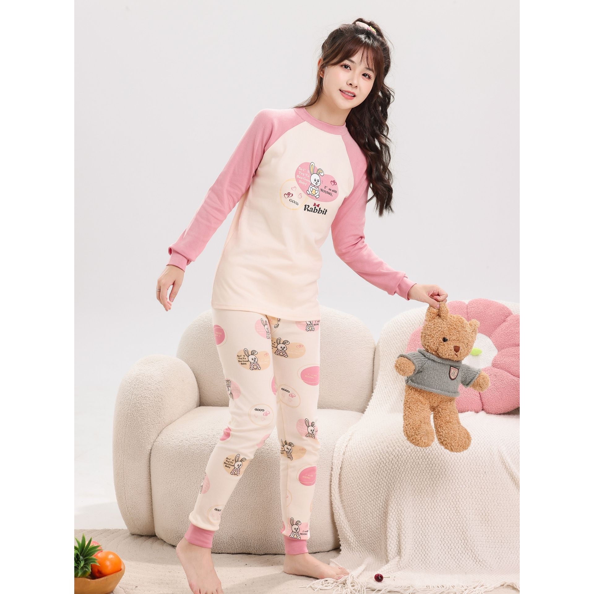 男童秋衣秋裤纯棉青少年保暖内衣套装中大童打底棉毛衫女童睡衣冬