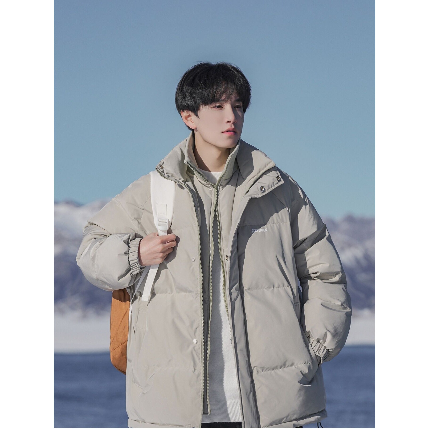 直供假两件棉衣外套男秋冬款短款面包服冬季立领加厚棉服男款