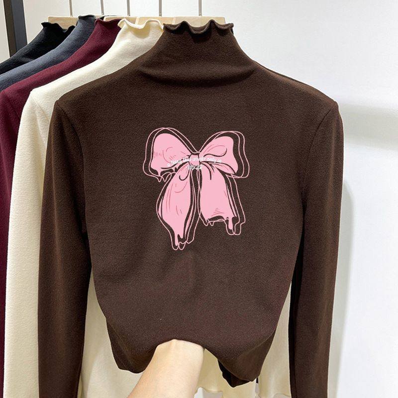 女童半高领打底衫木耳边保暖上衣德绒秋冬长袖T恤女小中大童内搭,女装/女士精品,大码内搭,淘宝优惠券,粉丝福利购,淘宝优惠卷