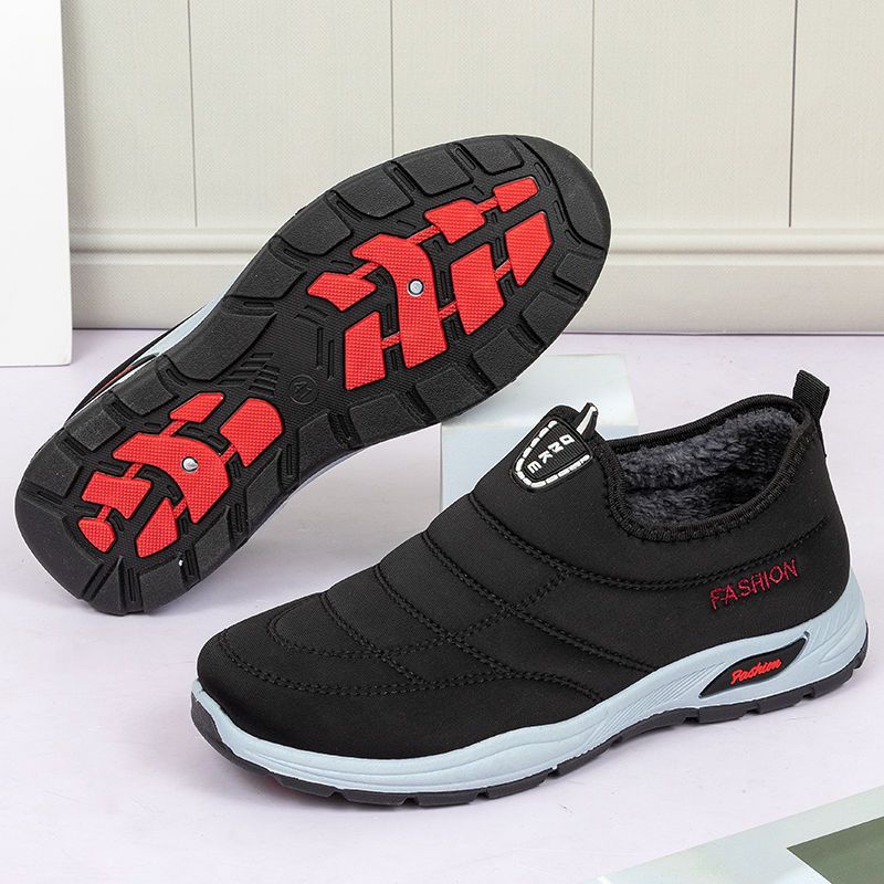 2025冬季加绒加厚棉鞋男中老年保暖棉靴软底防滑防溅水爸爸雪地靴