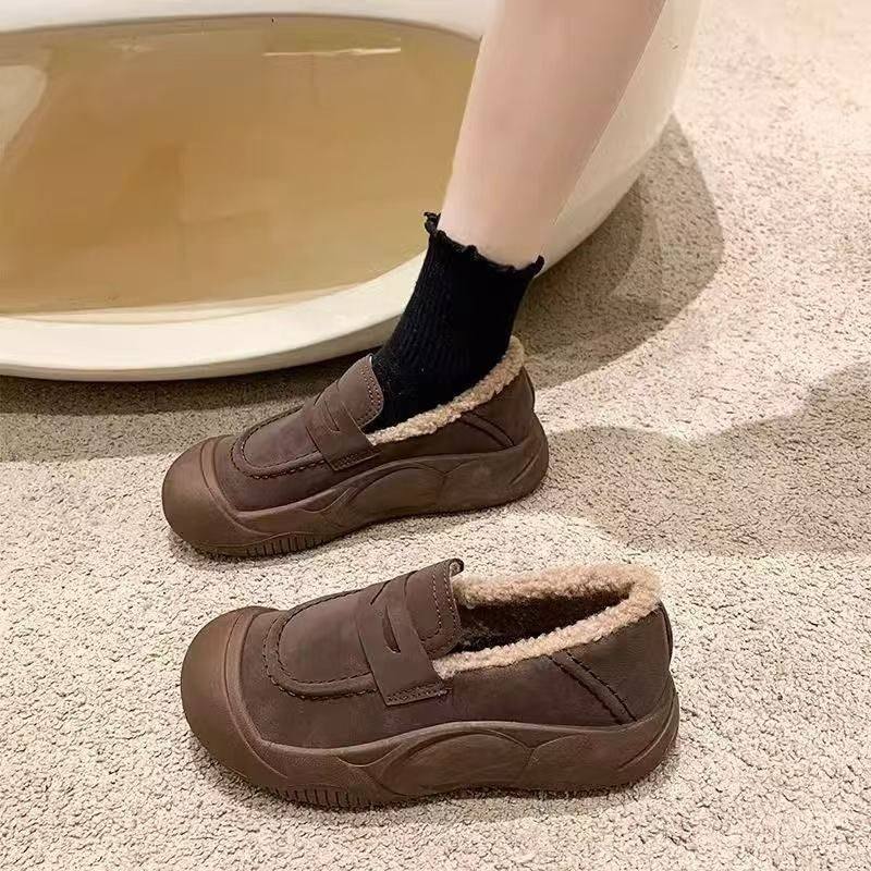 2025冬季新款网红厚底棉鞋女复古一脚蹬休闲毛毛鞋软底防滑妈妈鞋,女鞋,勃肯鞋/软木鞋,淘宝优惠券,粉丝福利购,淘宝优惠卷