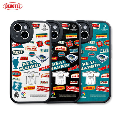 皇马手机壳16Promax西甲15plus全包ip14/13mini皮纹软壳mate60皇家马德里pura70足球K70米15荣耀90欧冠iQOO13