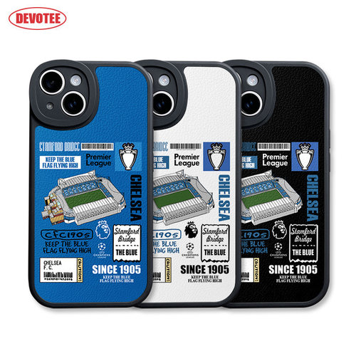 切尔西手机壳16Promax英超15plus全包边ip14/13mini皮纹软壳mate70欧冠pura70足球K80米15荣耀300球场iQOO13