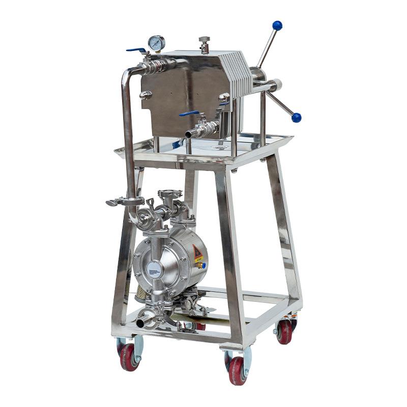 不锈钢板框过滤器配隔膜泵可移动实验室酒水食用油分离过滤器