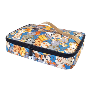 牛津布饭盒袋便当包手提包学生带平放饭包午餐包铝箔长方饭袋子