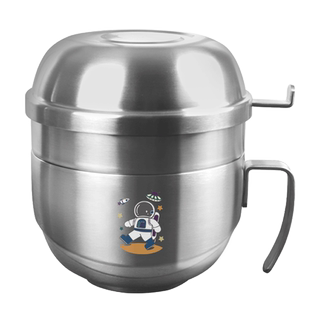 大容量316L不锈钢泡面碗带盖的学生汤饭碗个人专用家用饭盒快餐杯