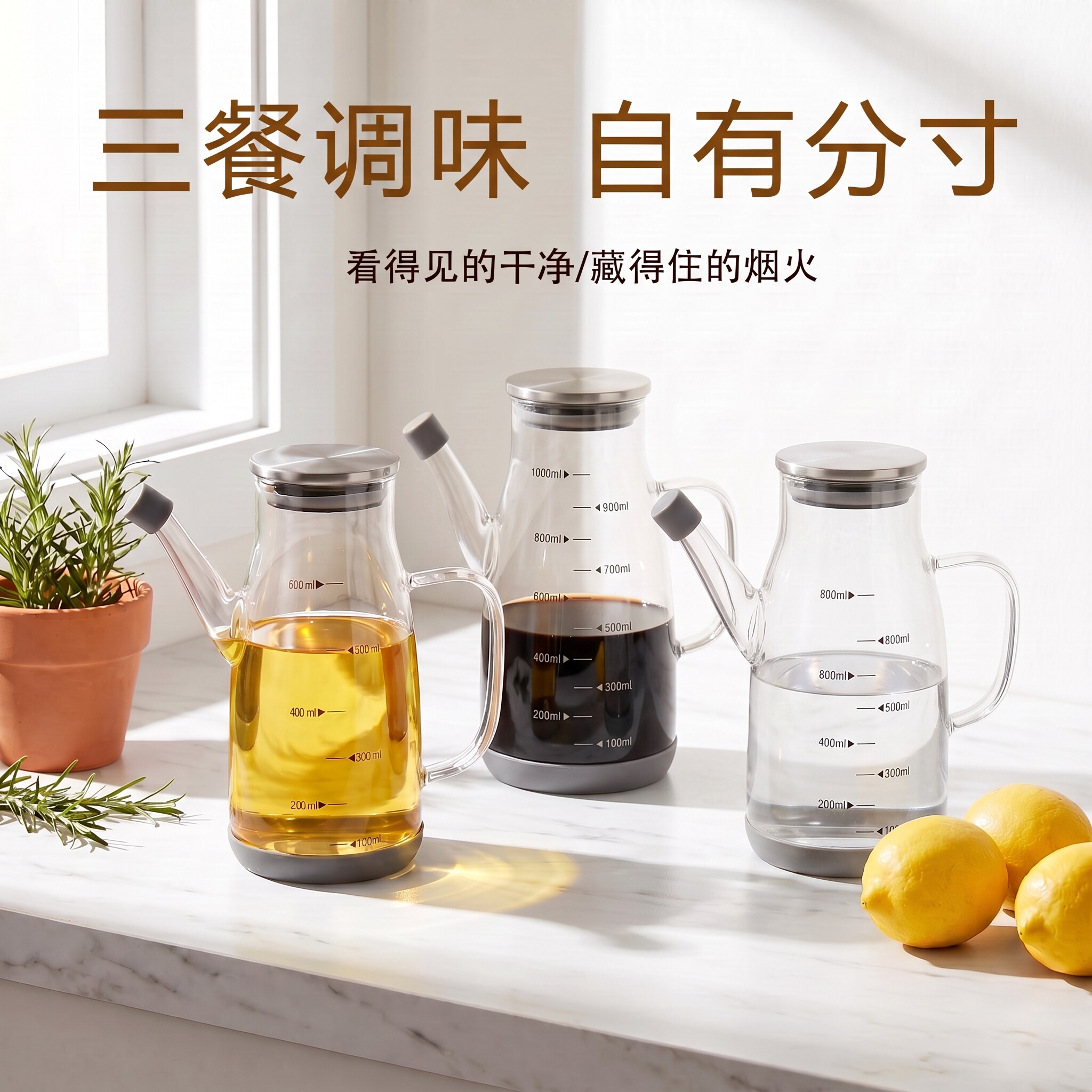 高硼硅玻璃油壶不挂油鹰嘴导流