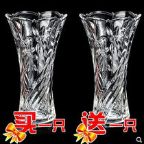 花瓶花瓶 大号买一送一 新创意透明玻璃花瓶水培富贵竹大号花瓶欧式插花家居宝