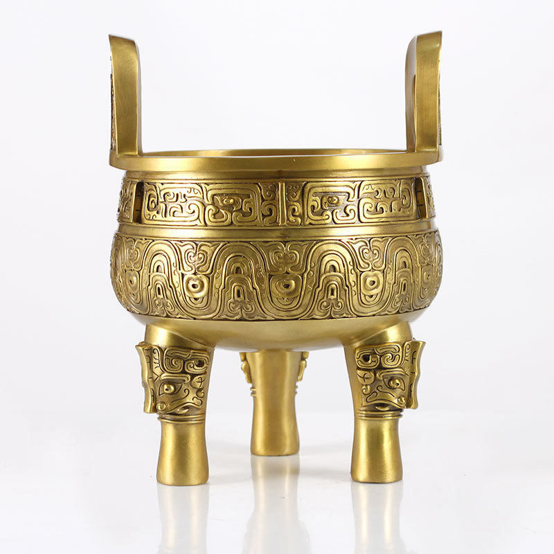 全铜克鼎摆件鼎盛千秋办公室家居桌面装饰工艺品三足鼎铜鼎香炉,家居饰品,桌面摆件,淘宝优惠券,粉丝福利购,淘宝优惠卷