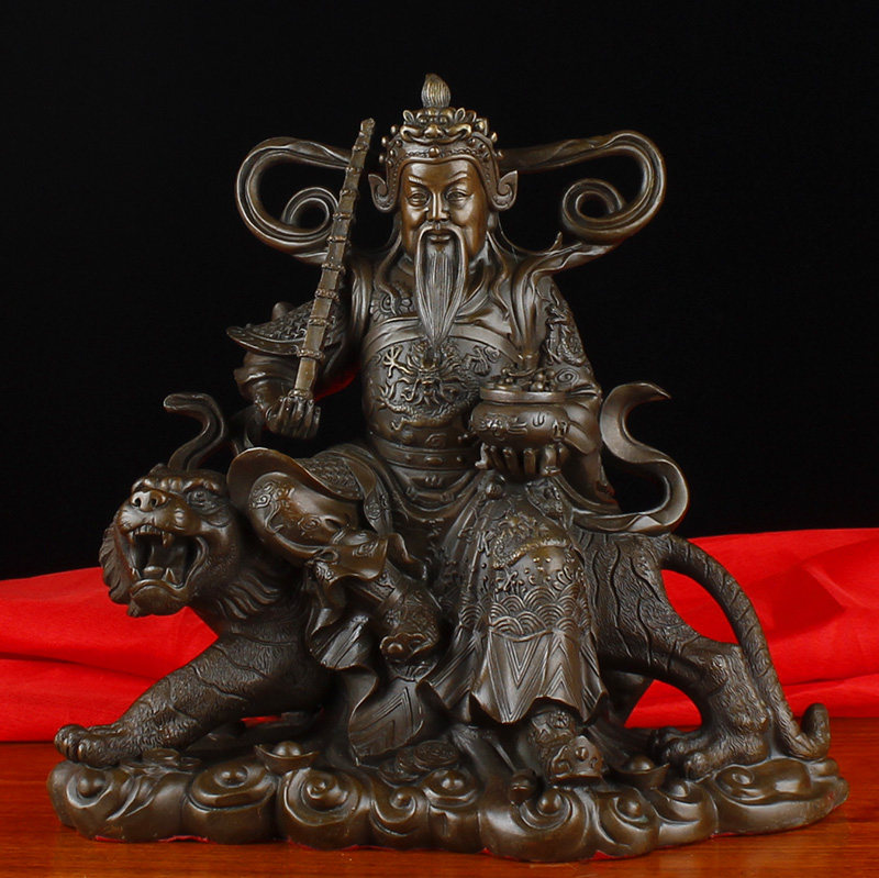 铜武财神赵公明摆件家居供奉黄铜骑虎武财神办公室开业工艺礼品,家居饰品,桌面摆件,淘宝优惠券,粉丝福利购,淘宝优惠卷