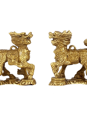 纯铜八卦小号家居客厅麒麟摆件