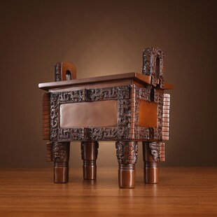 紫铜鼎摆件铜司母戊鼎家居客厅装饰品办公室桌面摆设开业礼品