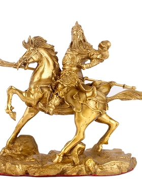骑马佛像关羽家居客厅供奉武财神