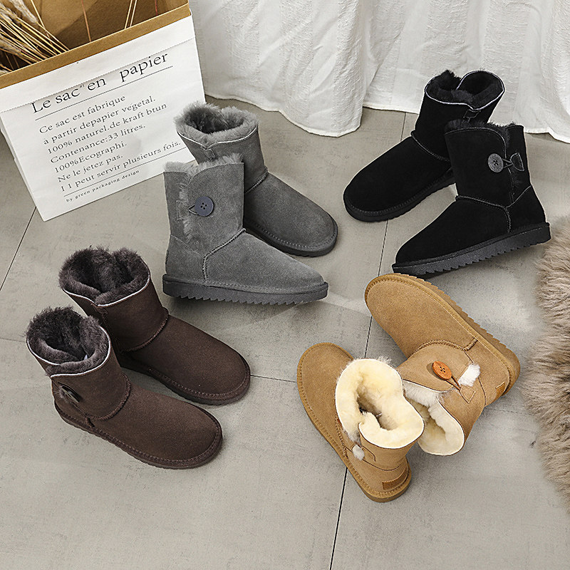 雪地靴女皮毛一体加厚防滑棉鞋