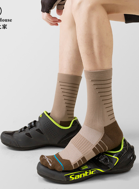 Sport's House运动之家男士中筒轻薄透气速干骑行袜毛巾底运动袜