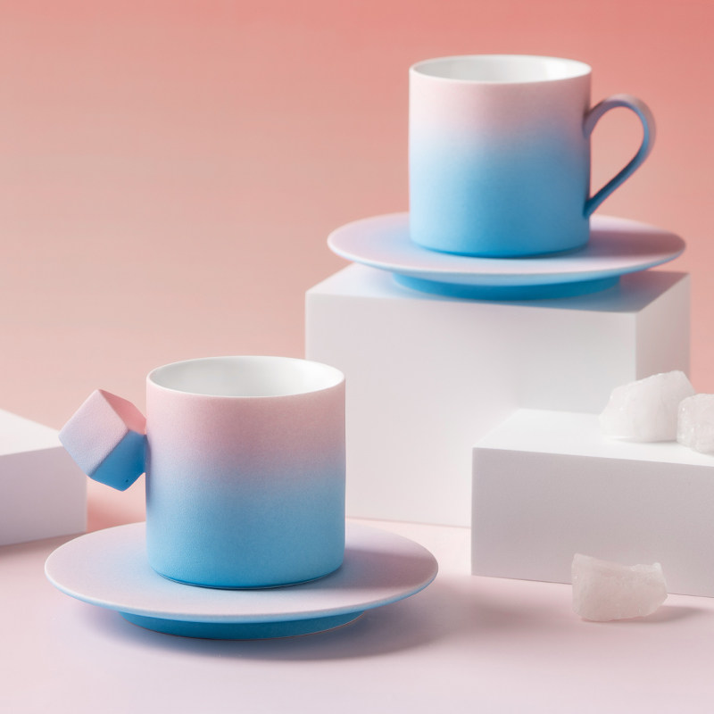 HE景德镇手工手绘咖啡杯马克杯水杯陶瓷杯碟套装送礼结婚乔迁情侣