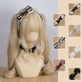 栗子家蕾蕾系量产型融化巧克力搭配发箍立体侧蝴蝶结洛丽塔kc少女