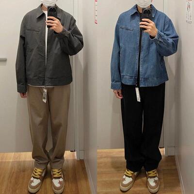 优优2025新款拉炼茄克男女牛仔外套翻领底特律夹克E475681/478230