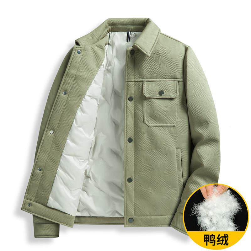 男士羽服秋冬季202Q24192026新款加外厚帅衬衫冬装上绒衣潮牌气翻